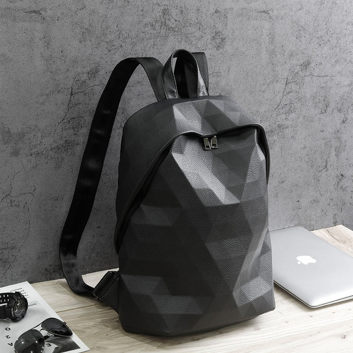 Japanese Backpack Luminous Frosted Geometric Ringer Lattice