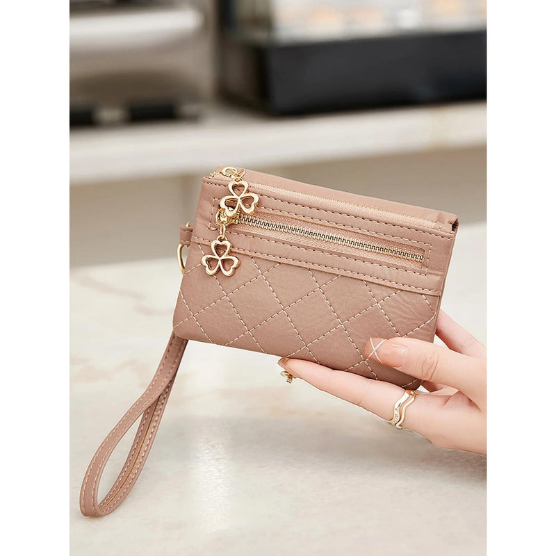 Women's Vintage Bifold Short Wallet with Wristband