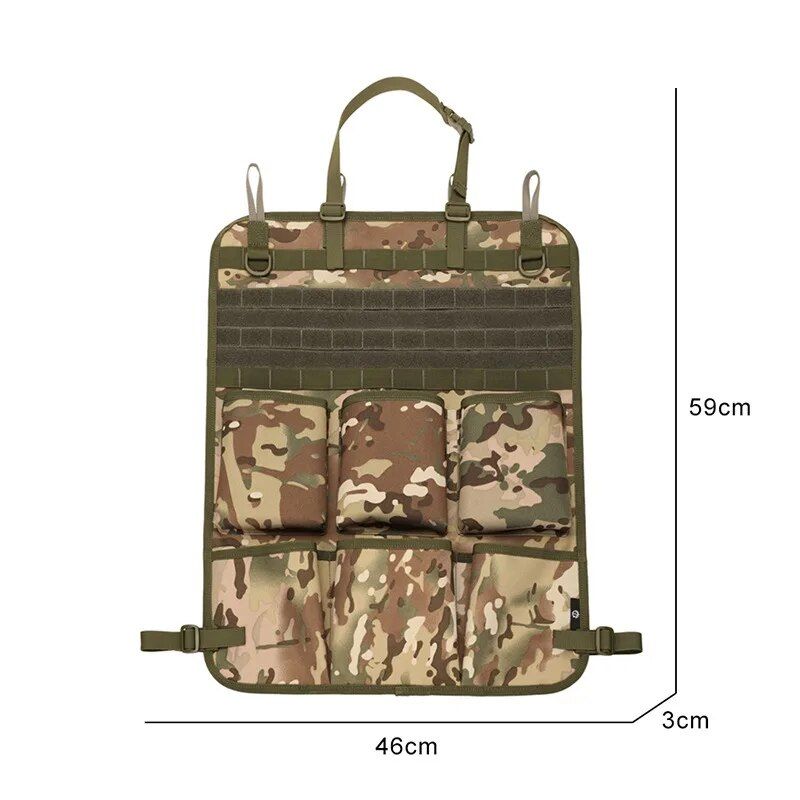 Multifunctional Camo Car Seat Back Organizer - Tactical Storage Bag with MOLLE System