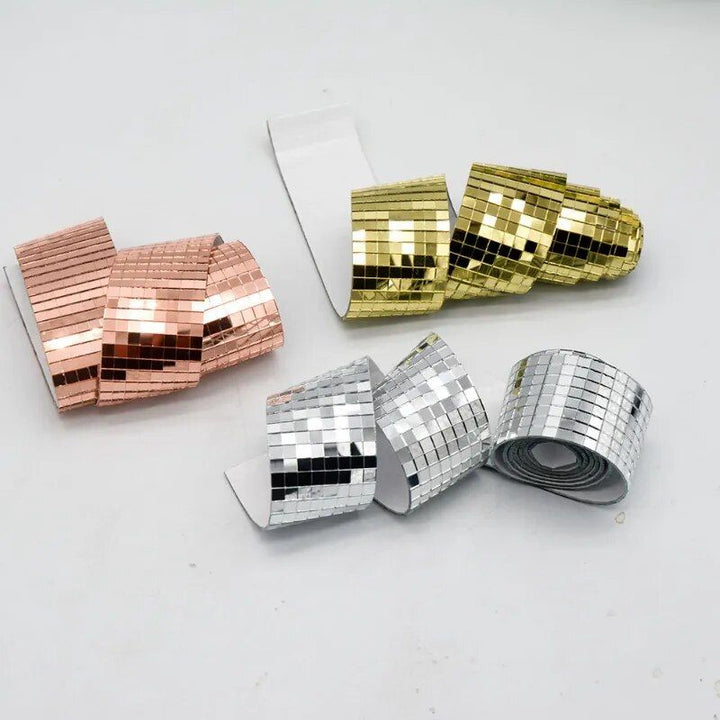 Self-Adhesive Real Glass Mini Square Mirror Mosaic Tiles