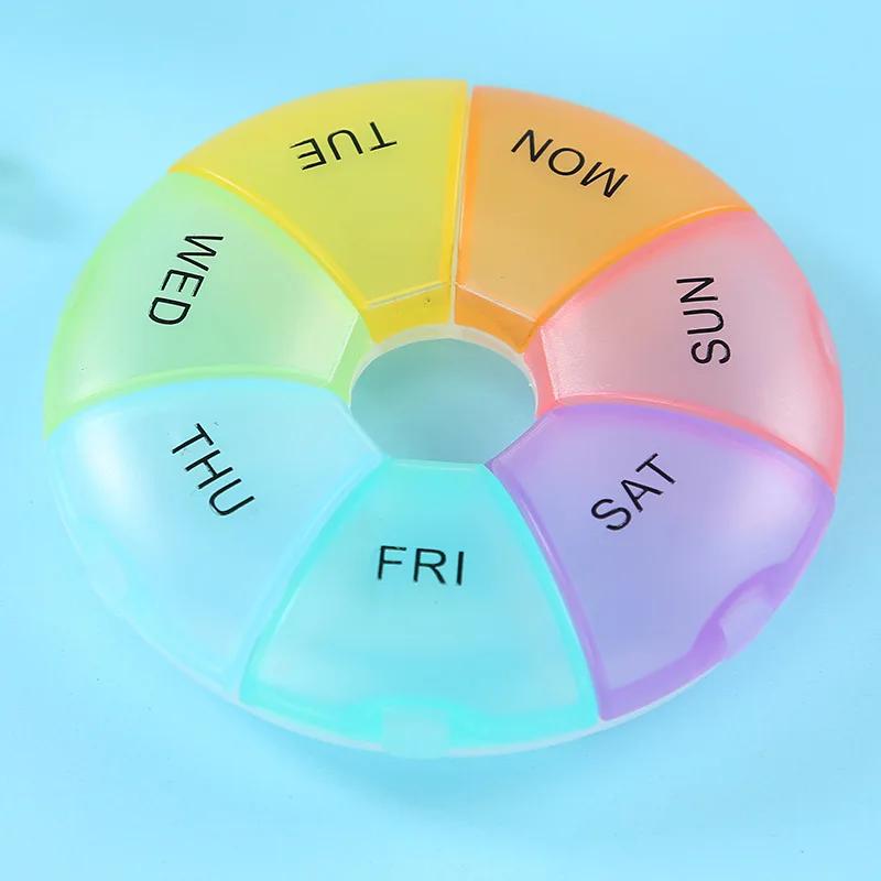 portable 7-day round pill case, view 13 - MRSLM