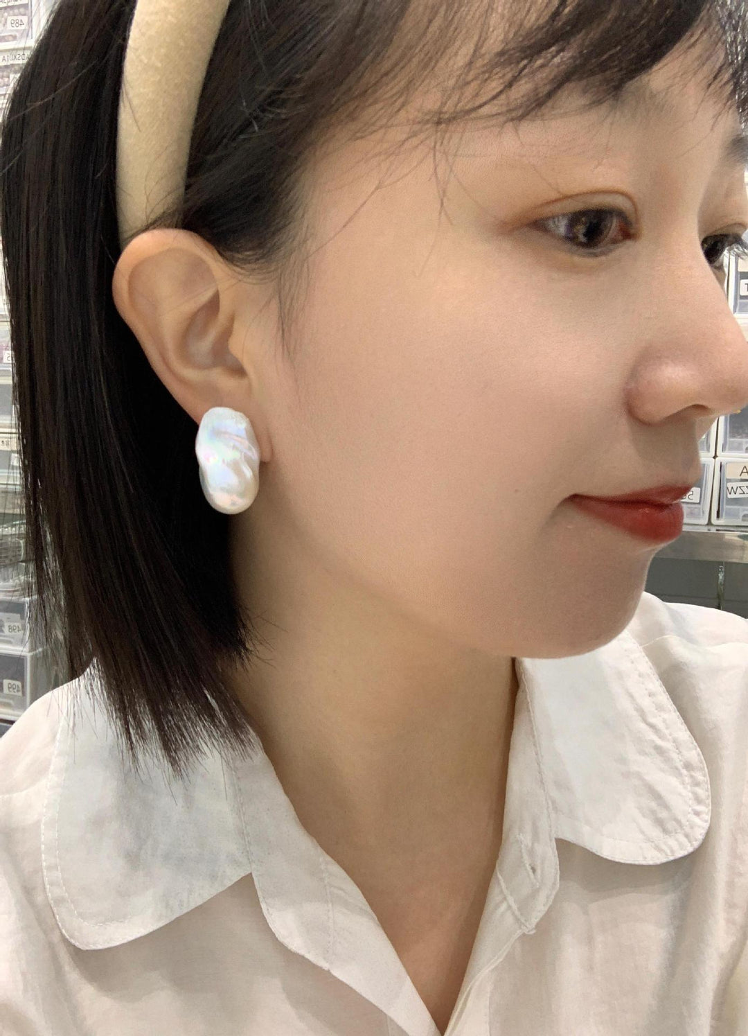 High-quality Natural Special-shaped Large Baroque Earrings