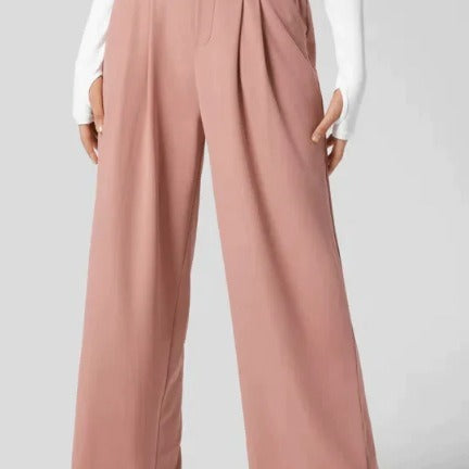 women's solid color suit pants with real pockets, view 5 - MRSLM
