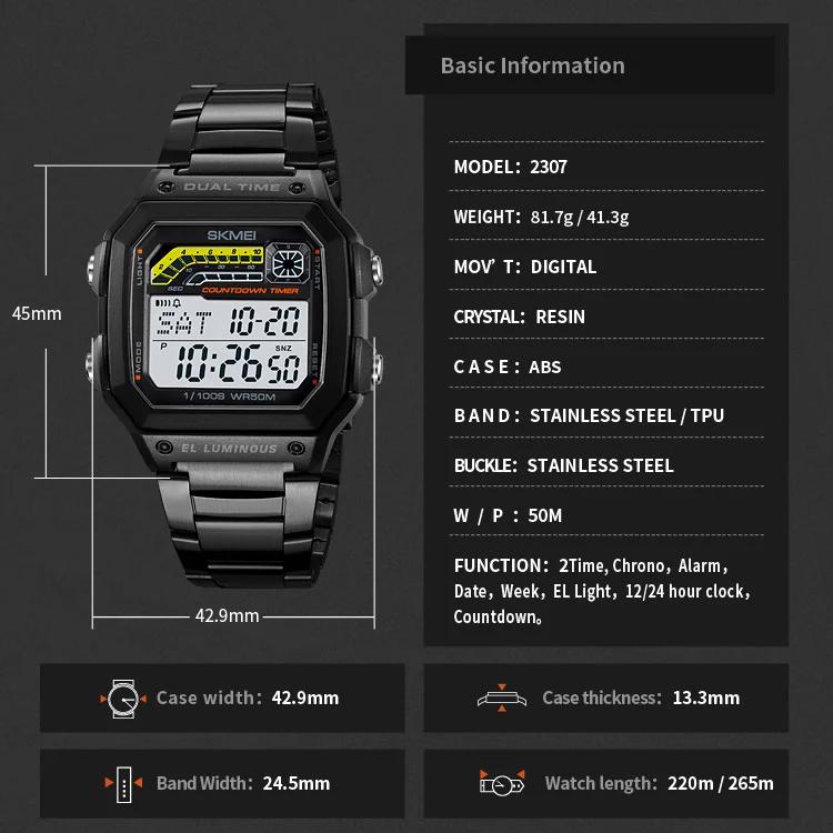 Men's military digital sport watch, view 13 - MRSLM