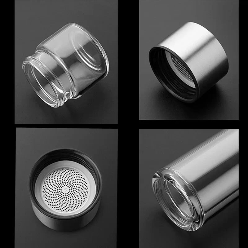 400 ml doppelwandige Glas-Tee-Ei-Flasche