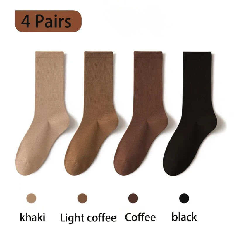 4 Paar lockere Damen-Baumwollsocken