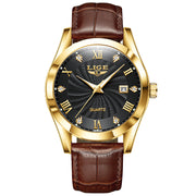 men's leather chronograph sport watch, view 5 - MRSLM