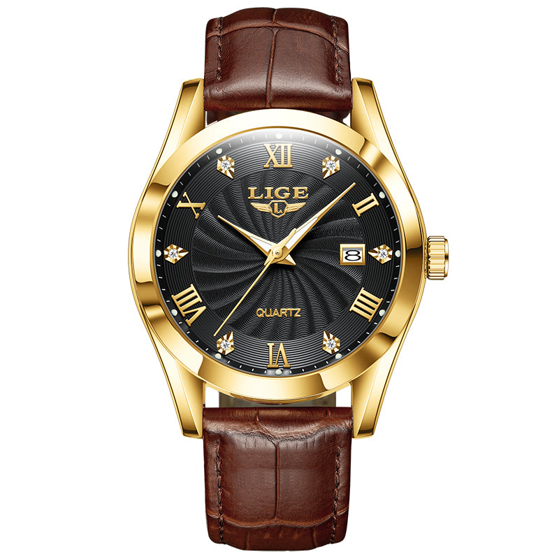 men's leather chronograph sport watch, view 5 - MRSLM