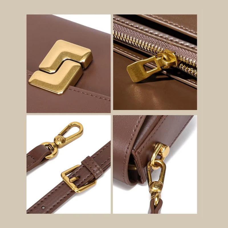 genuine leather minimalist small square bag, view 10 - MRSLM