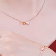 rose gold moissanite necklace, view 5 - MRSLM