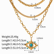 Devil's eye multi-layer necklace, view 3 - MRSLM