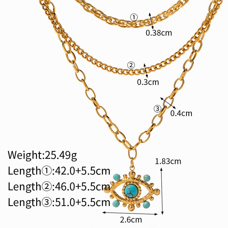Devil's eye multi-layer necklace, view 3 - MRSLM