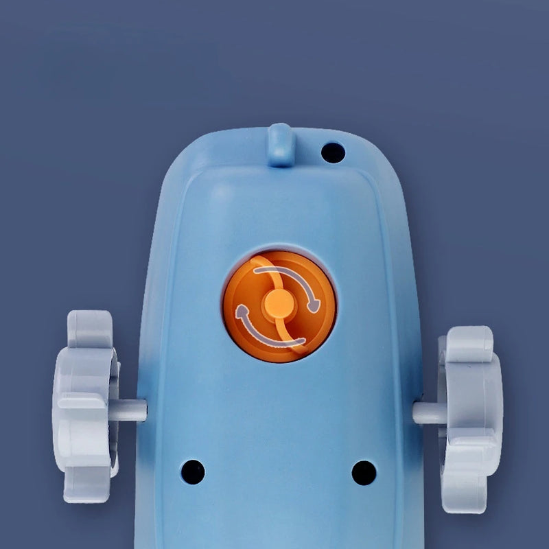 Brinquedo de banho infantil em forma de navio de desenho animado com corda.