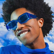 Clear plastic retro sunglasses, view 9 - MRSLM