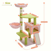 multi-level cat tree with hammock, view 9 - MRSLM