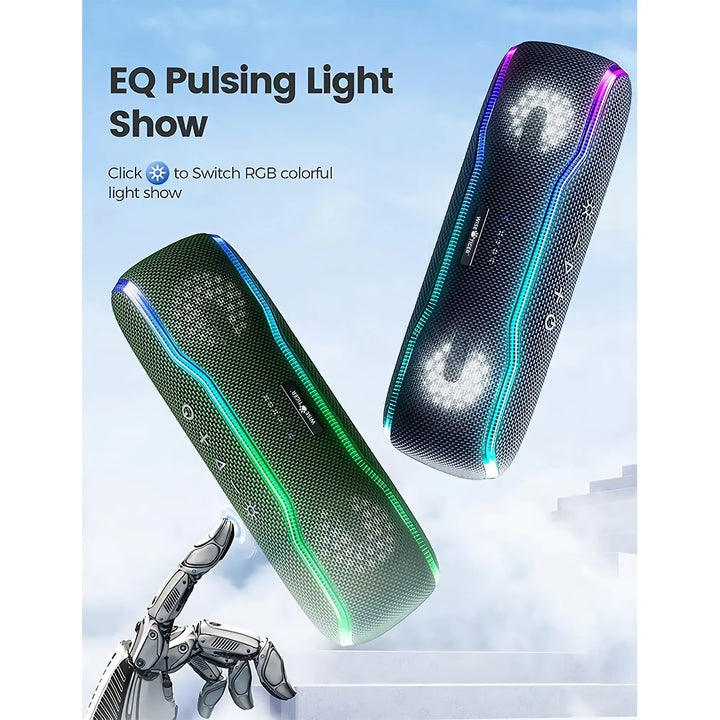 Portable Outdoor Speaker with 25W Stereo Sound and Colorful Light Show