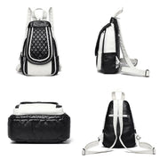 Women's vintage PU leather backpack, view 8 - MRSLM