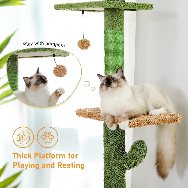 cactus cat tree floor to ceiling, view 5 - MRSLM