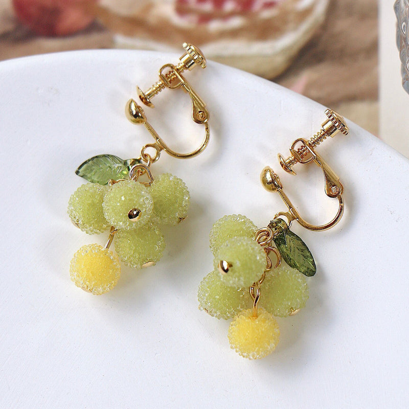 frosted grape fruit earrings, view 7 - MRSLM