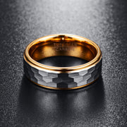 men's grey and gold tungsten steel ring, view 2 - MRSLM