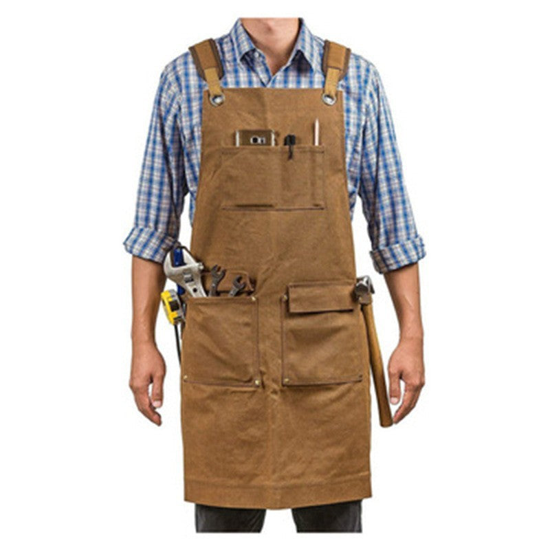 Canvas work apron for kitchen, garden and workshop, view 6 - MRSLM