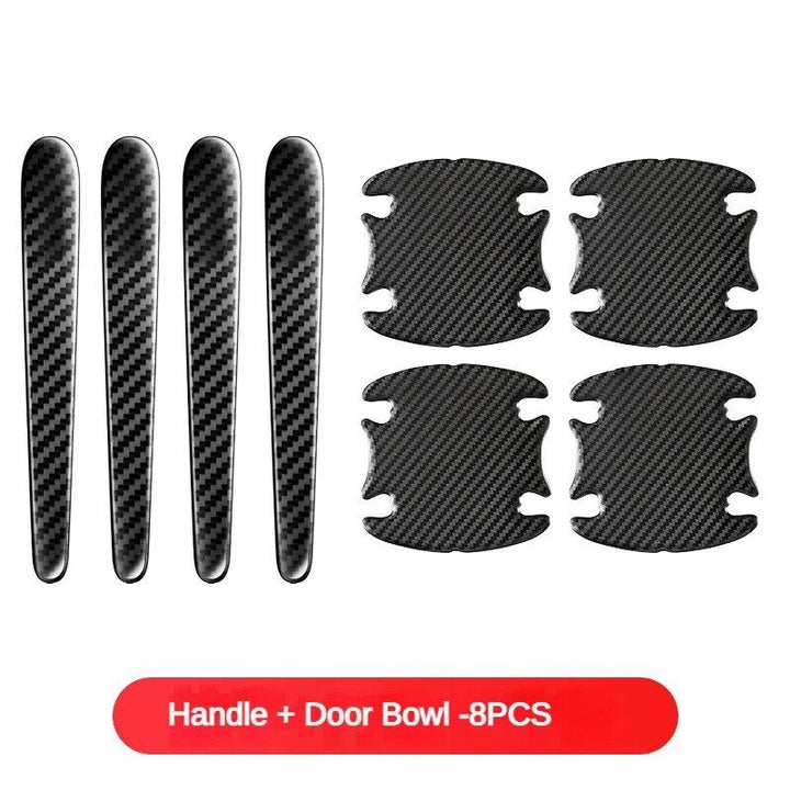 Carbon Fiber Car Door Handle Scratch Protector & Rearview Mirror Strip