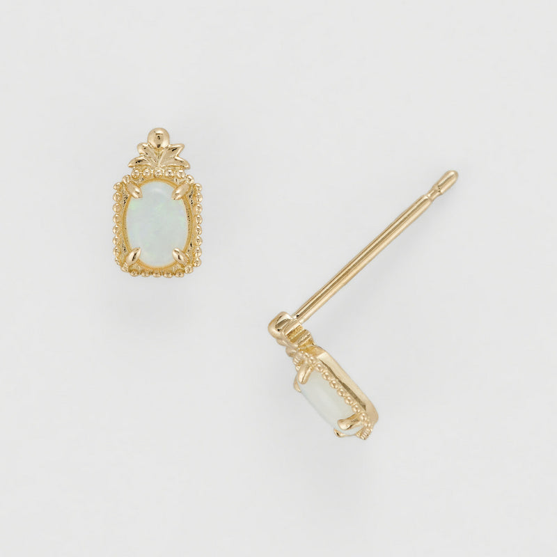 Brincos de Opala Africana Banhados a Prata 14K