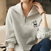 half zip up loose sweatshirt - MRSLM