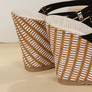peep toe platform wedge sandals, view 9 - MRSLM