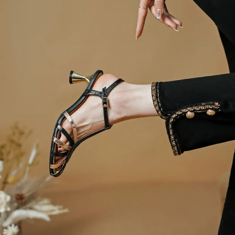 Thin high heel gladiator sandals, view 10 - MRSLM