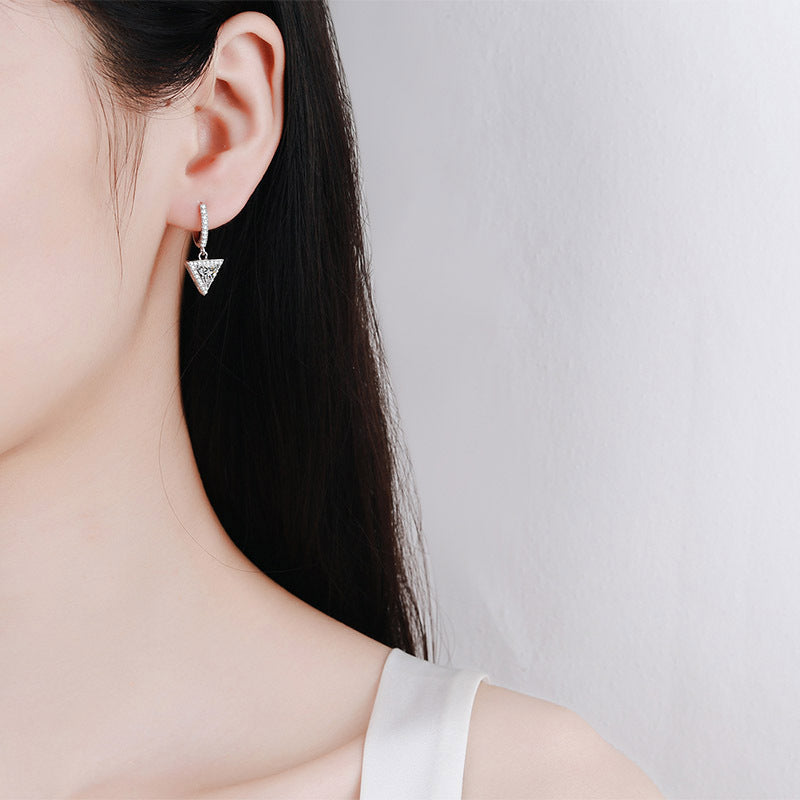 Women's Fashion Triangle Mosamite Earrings