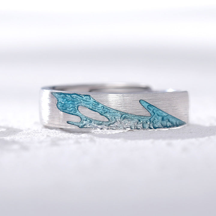 Sterling Silver Star Sea Couple Ring
