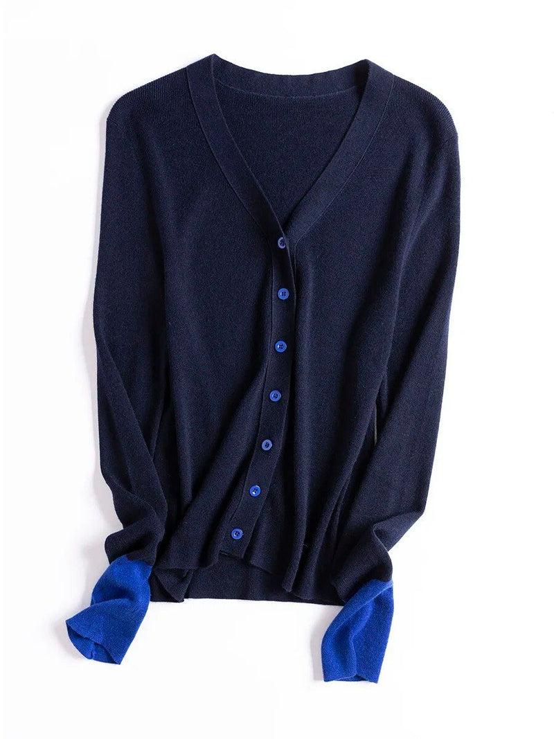 Damen-Cardigan aus Wollmischung mit V-Ausschnitt