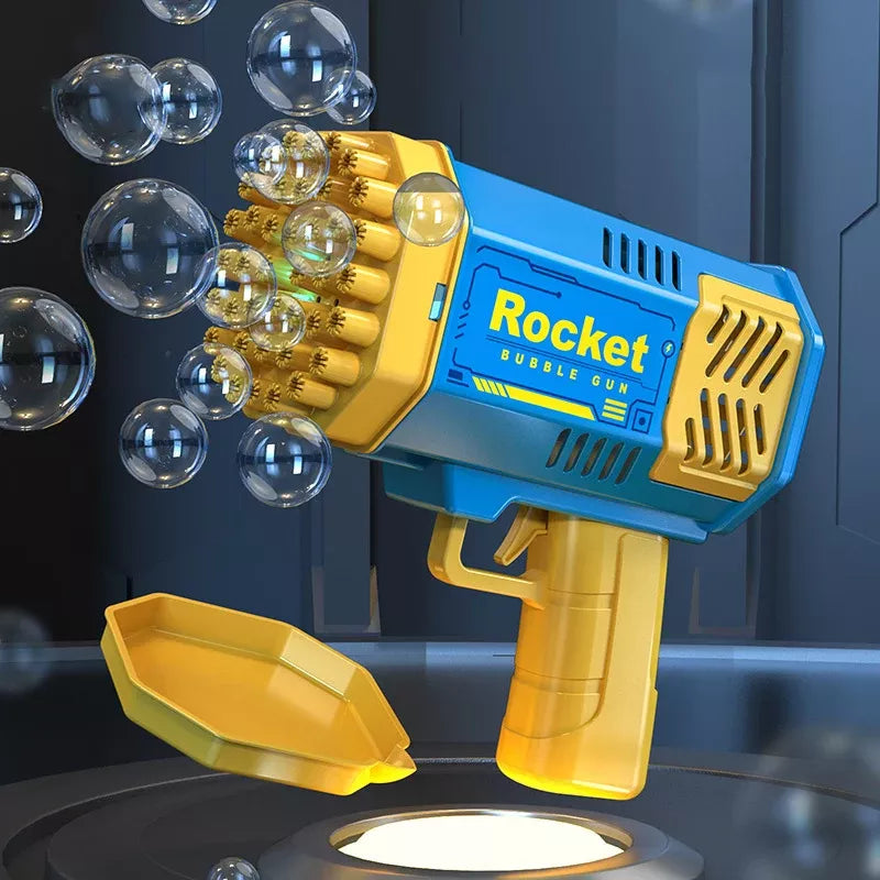 Electric 40-Hole Rocket Bubble Gun - Automatic Bubble Blaster for Kids