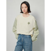 contrast color patchwork pullover, view 2 - MRSLM