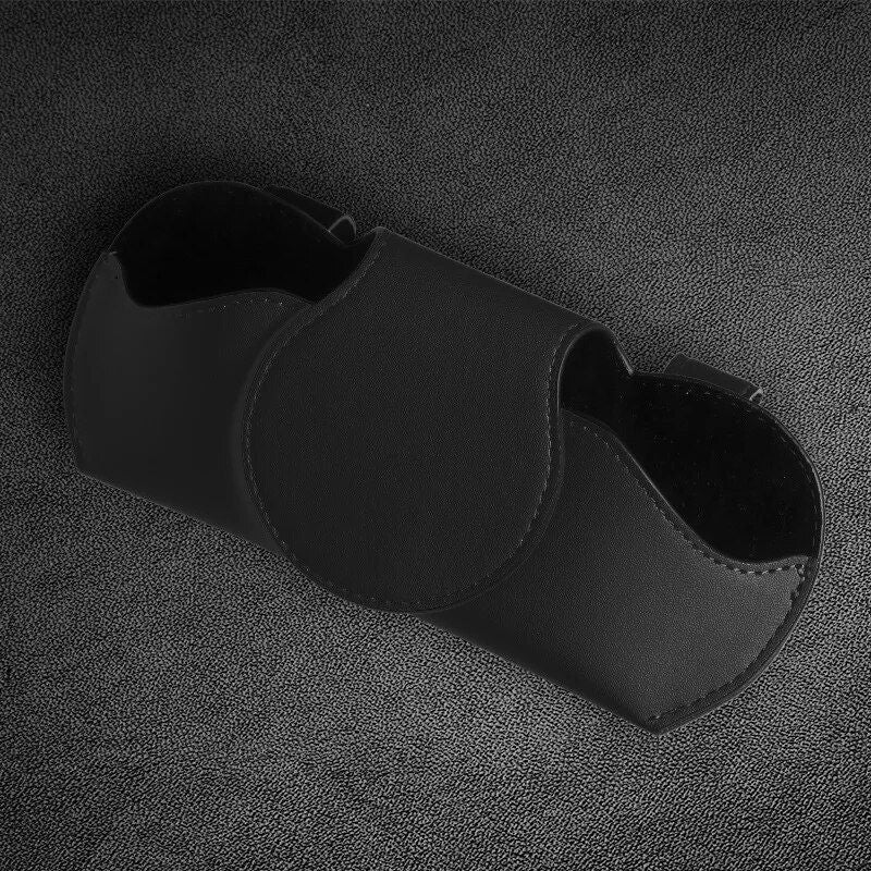 PU leather car visor sunglasses case, view 7 - MRSLM