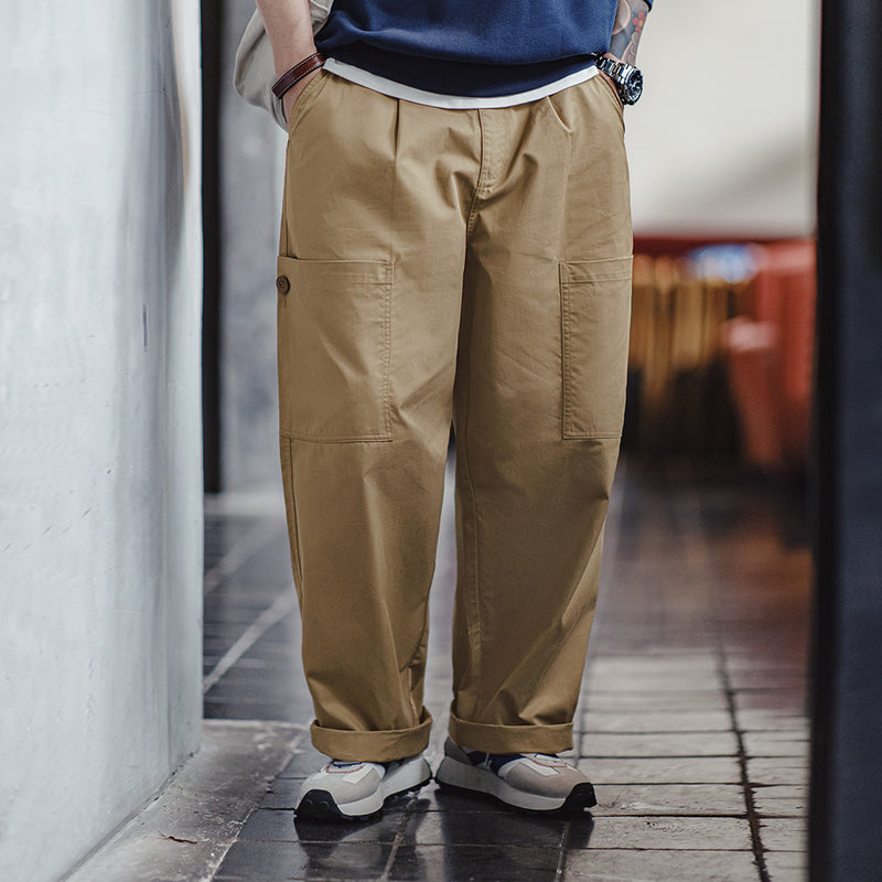 multi-pocket casual wide leg pants, view 5 - MRSLM