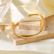 irregular gold-plated bangle bracelet, view 6 - MRSLM