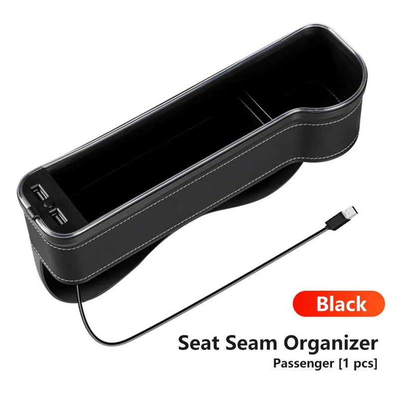 led car seat gap organizer with dual usb, view 5 - MRSLM