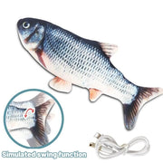 interactive 3D plush fish toy for cats, view 4 - MRSLM