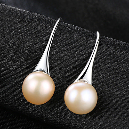 freshwater pearl s925 silver ear hook earrings, view 2 - MRSLM