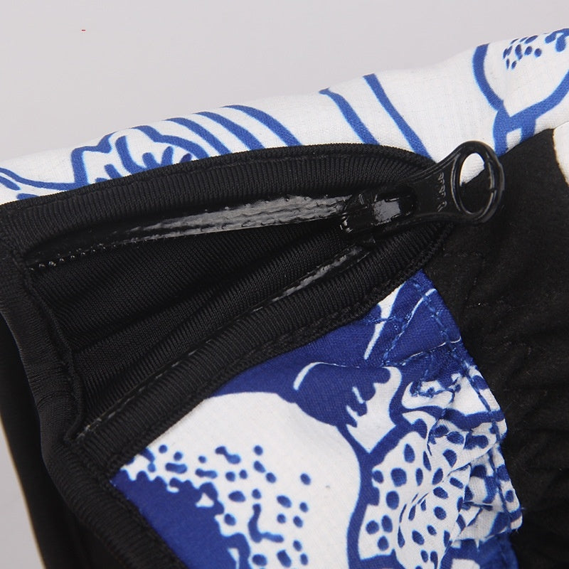 Ski Gloves Outdoor Three-finger Warm Gloves