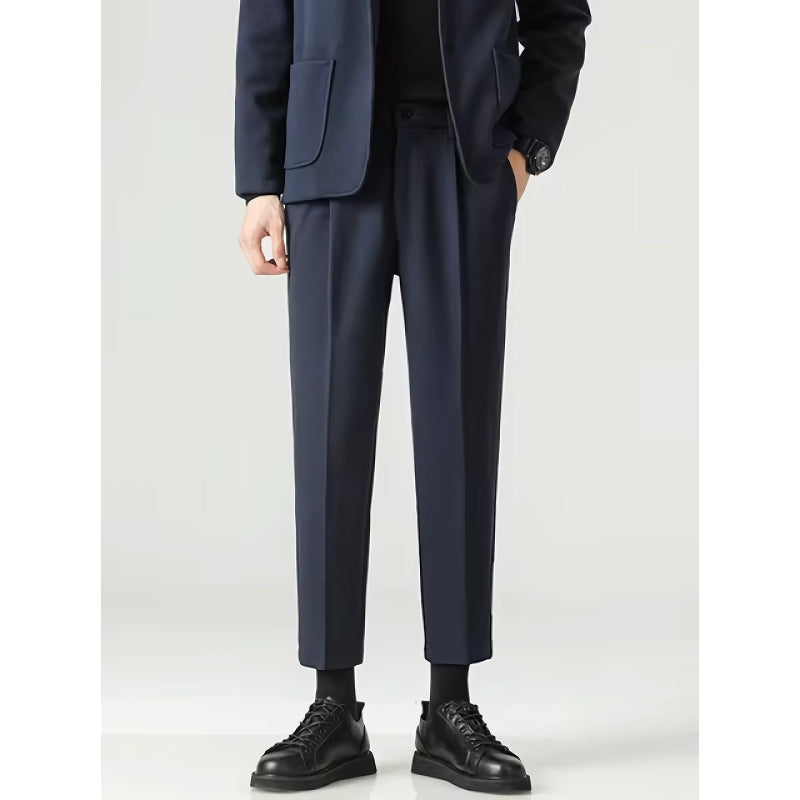 minimalist pleated suit pants, view 3 - MRSLM