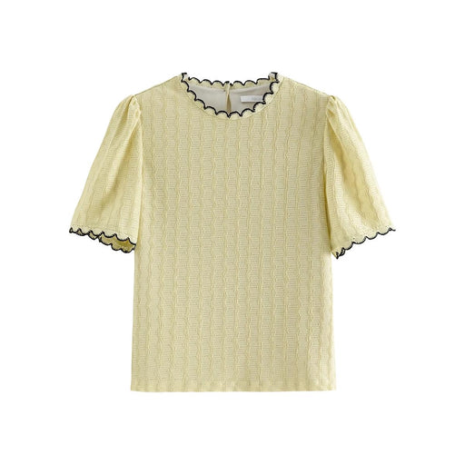lace neckline knitted top, view 2 - MRSLM