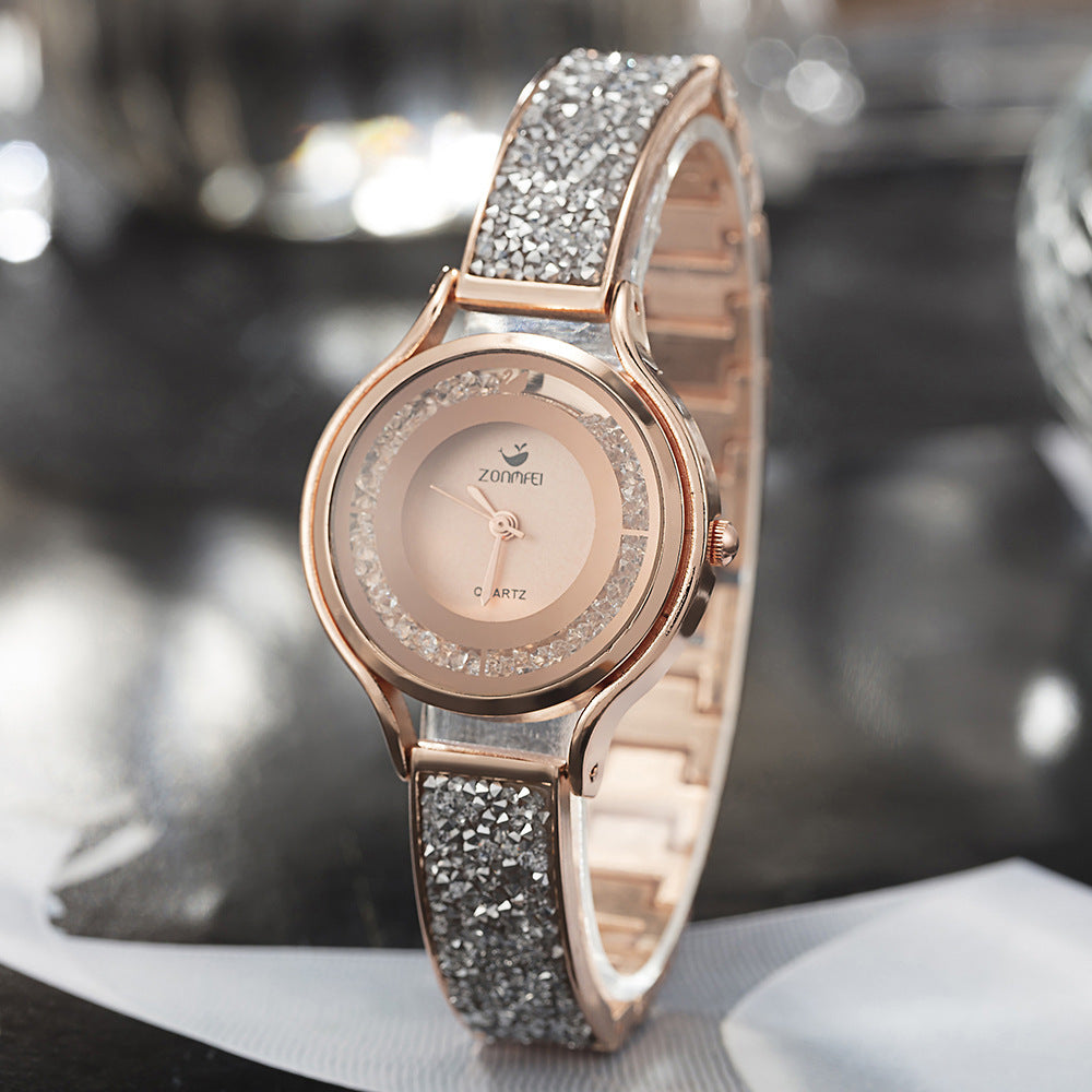 Electroplated Watch Zircon and Diamond Necklace