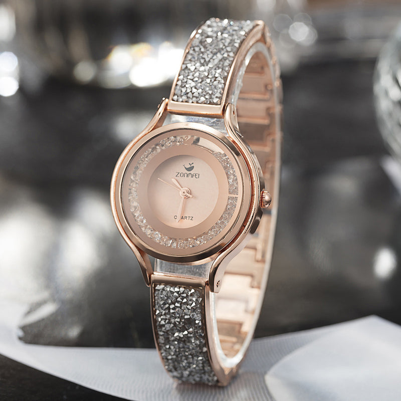 Electroplated Watch Zircon and Diamond Necklace