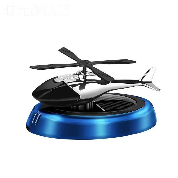 Solar-Powered Helicopter Car Air Freshener: Rotating Aroma Diffuser in 3 Elegant Colors