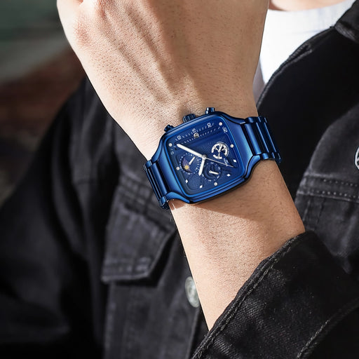 men's square quartz sport watch, view 3 - MRSLM