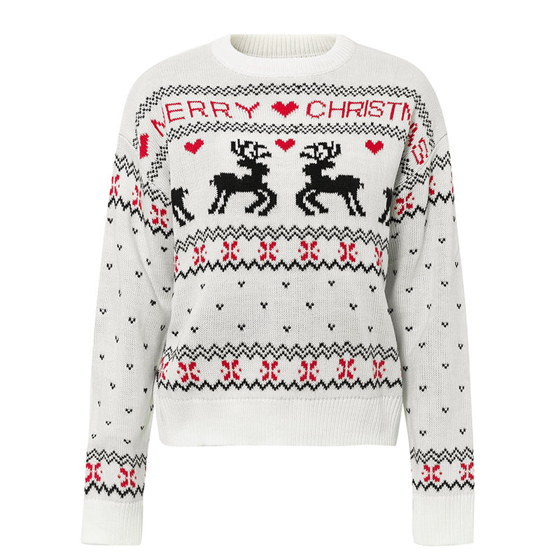 Women's elk heart Christmas knit sweater, view 11 - MRSLM