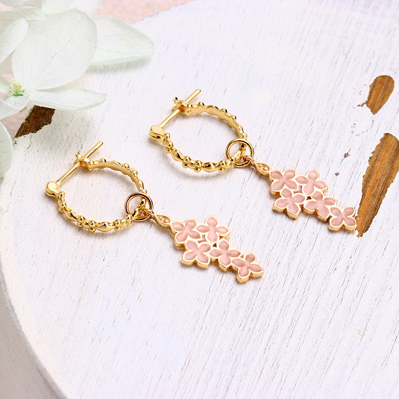 Light Luxury Flower Language Fashion Enamel Flower Earrings